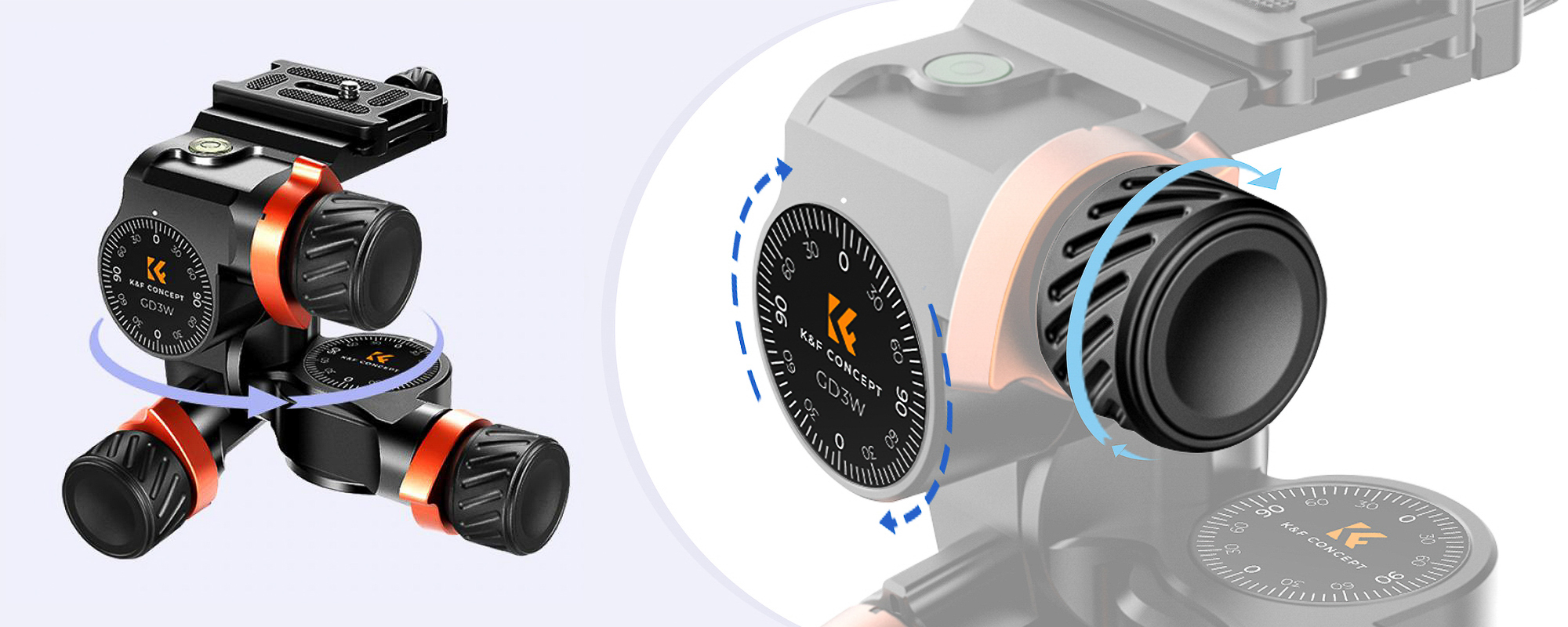 Głowica 3D z przekładnią zebątą K&F Concept GD3W - Wszechstronność i kompatybilność